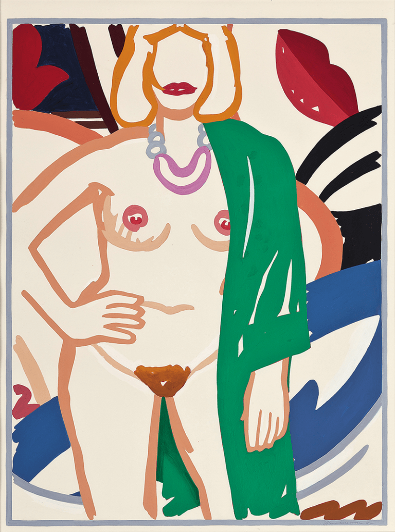 Study for Claire standing with Viviane (green robe) - Tom Wesselmann